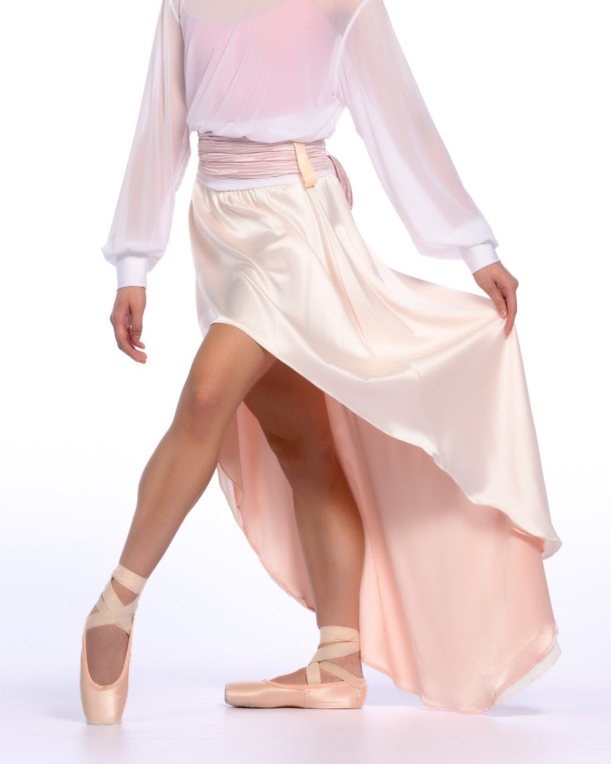 Reversible Ballet Silk Pull On Skirt High Low