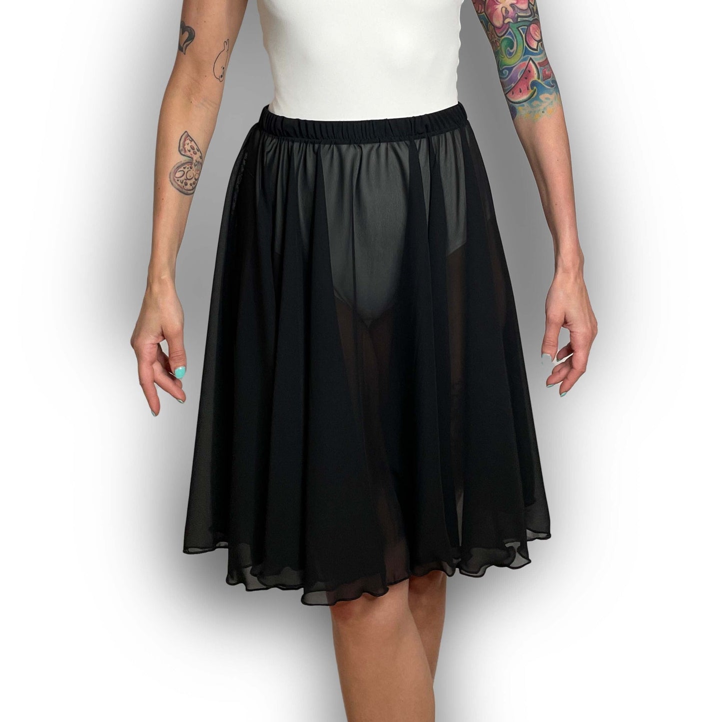 Black Chiffon Ballet Pull On Skirt