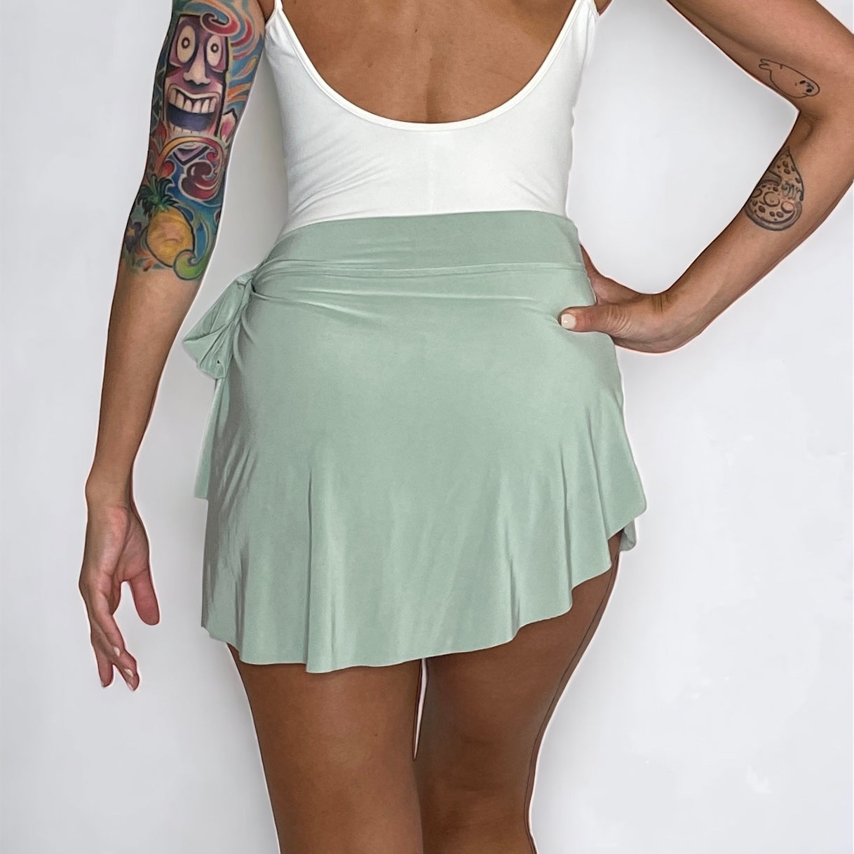 Pistachio Light Green Ballet Wrap Skirt - Demi