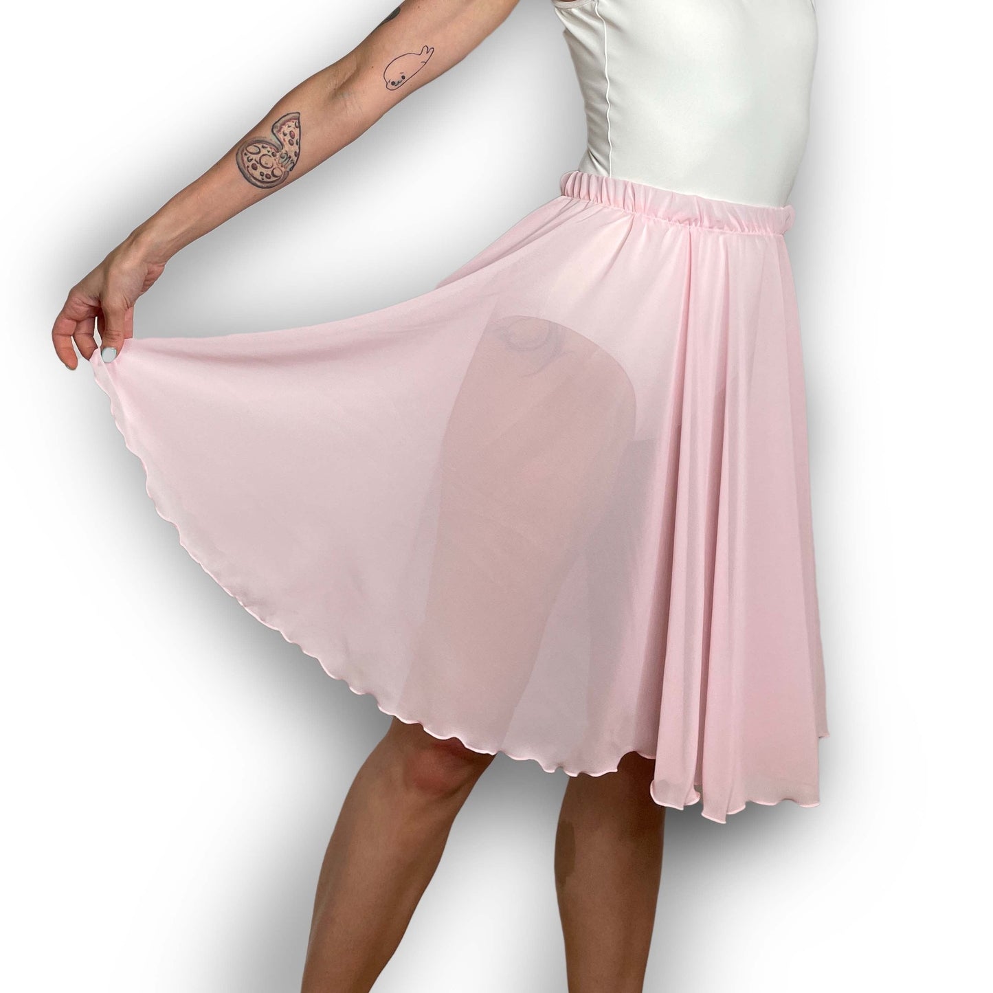 Pink Chiffon Ballet Pull On Skirt