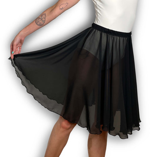 Black Chiffon Ballet Pull On Skirt