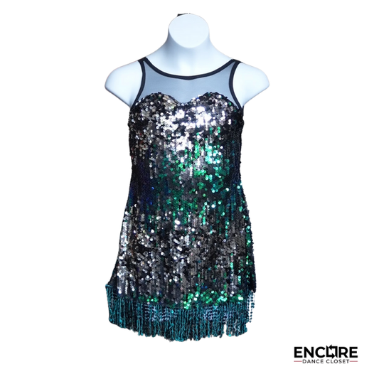 Blue Sparkle Fringe Dress