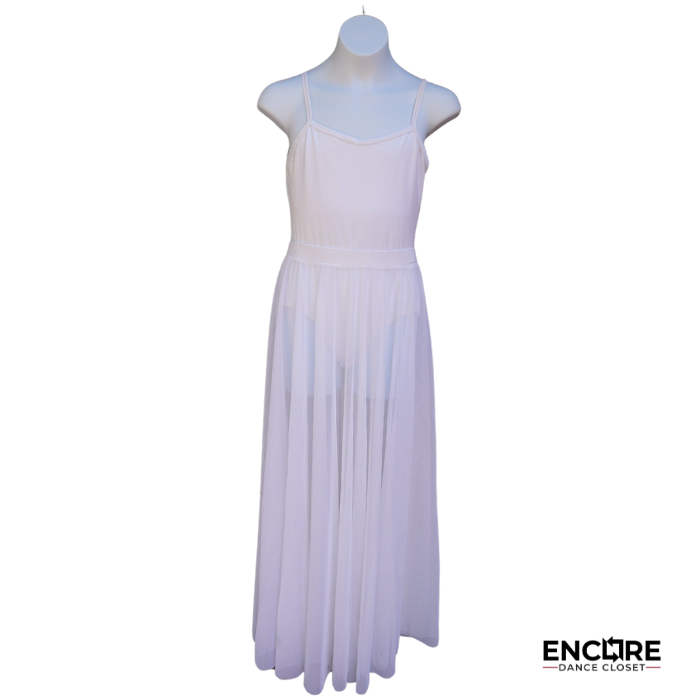 White Leotard with Mesh Skirt