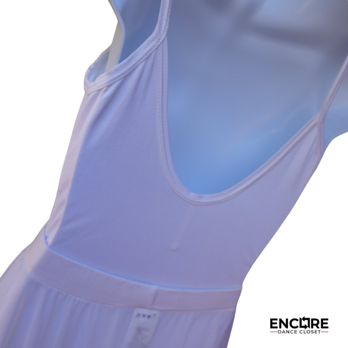 White Leotard with Mesh Skirt