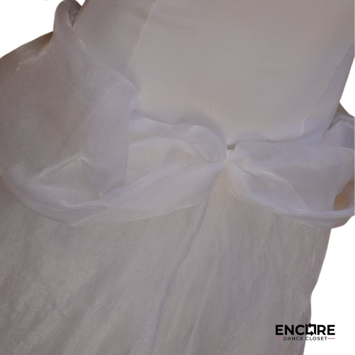 White Cotton Leotard with Shimmery Tulle Skirt