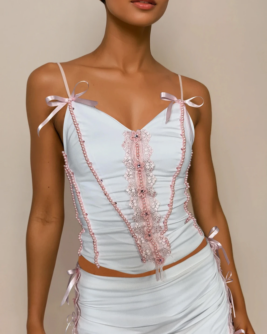 White Couture Style Tank Top