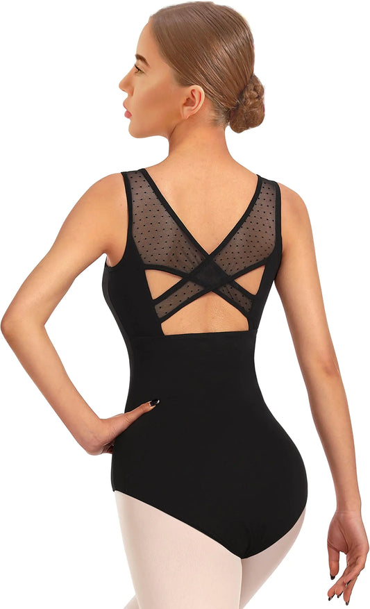 Women Ballet Mesh Dance Leotard