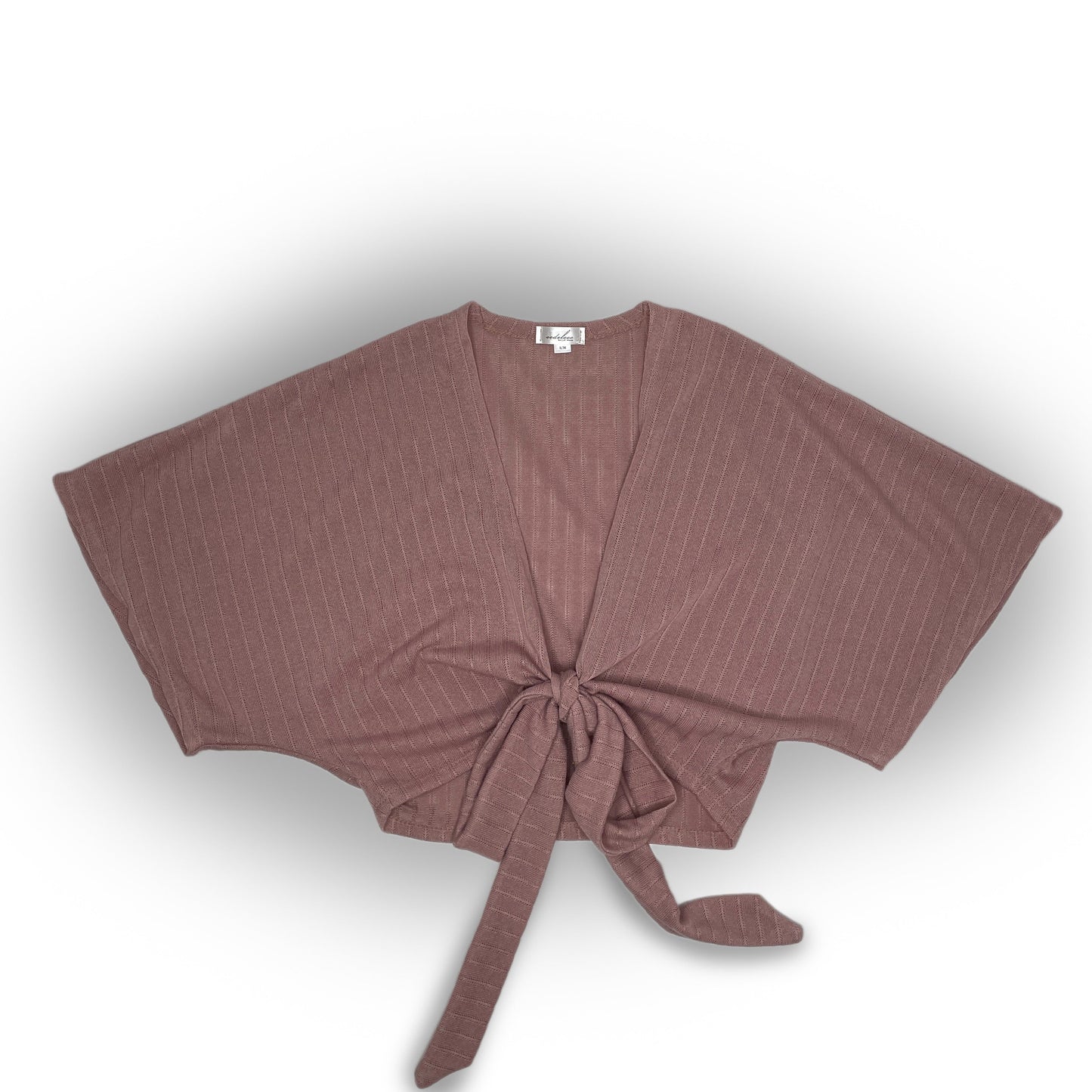 Cropped Sweater Knit Wrap Top Ballet Warm Up - Mauve