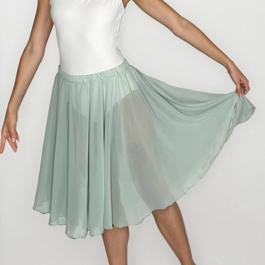 Pistachio Light Green Chiffon Ballet Pull On Skirt