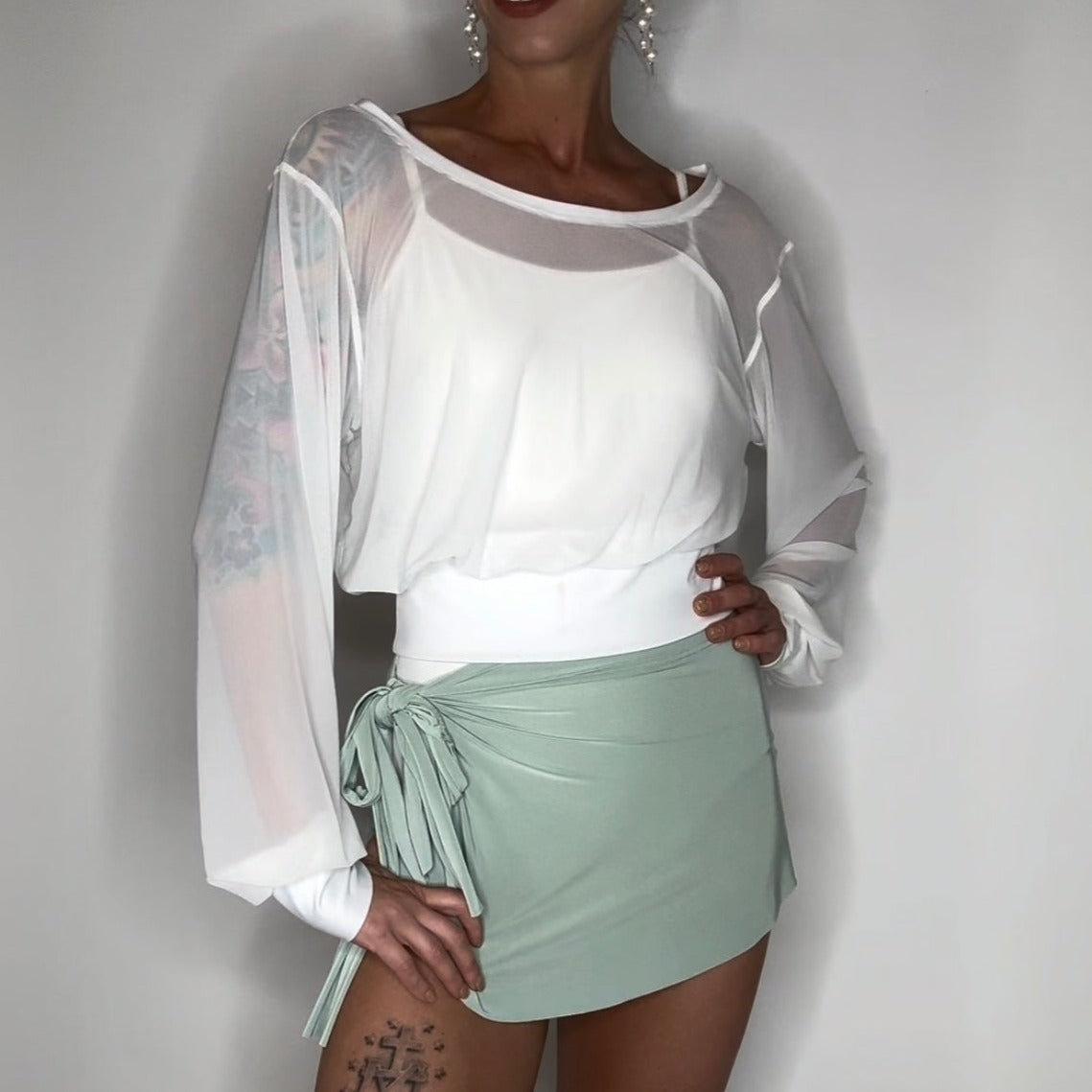 Sheer Mesh Pullover Top