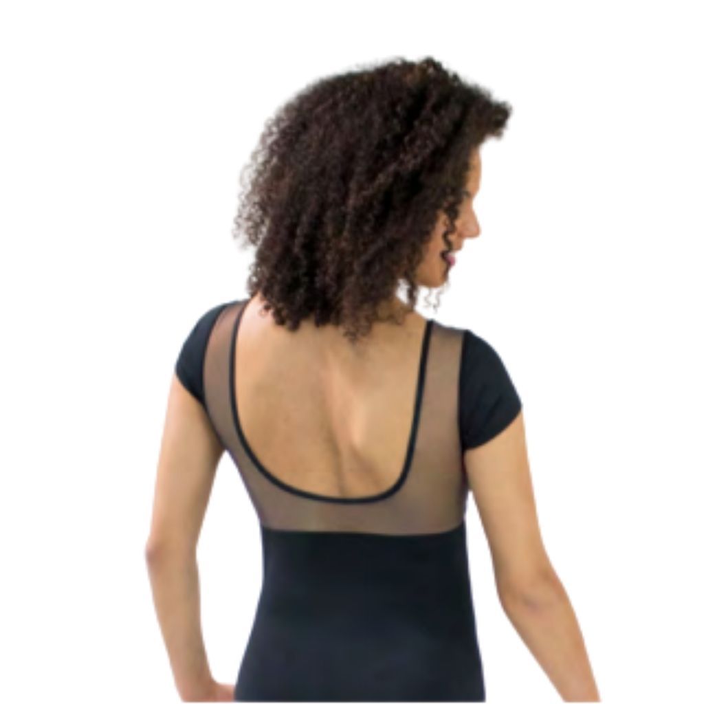 Short Sleeve Mesh Leotard