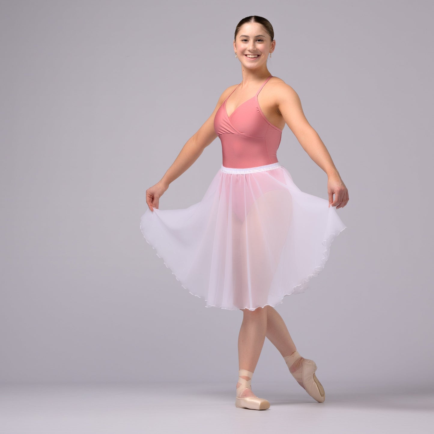 White Chiffon Ballet Pull On Skirt