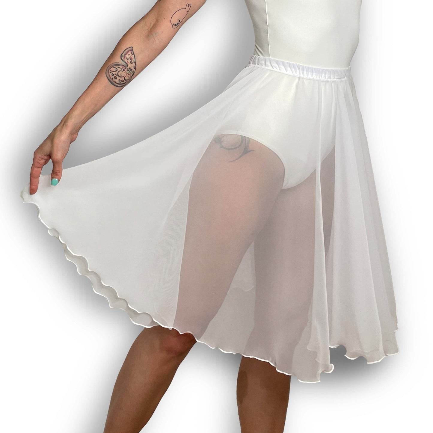 White Chiffon Ballet Pull On Skirt