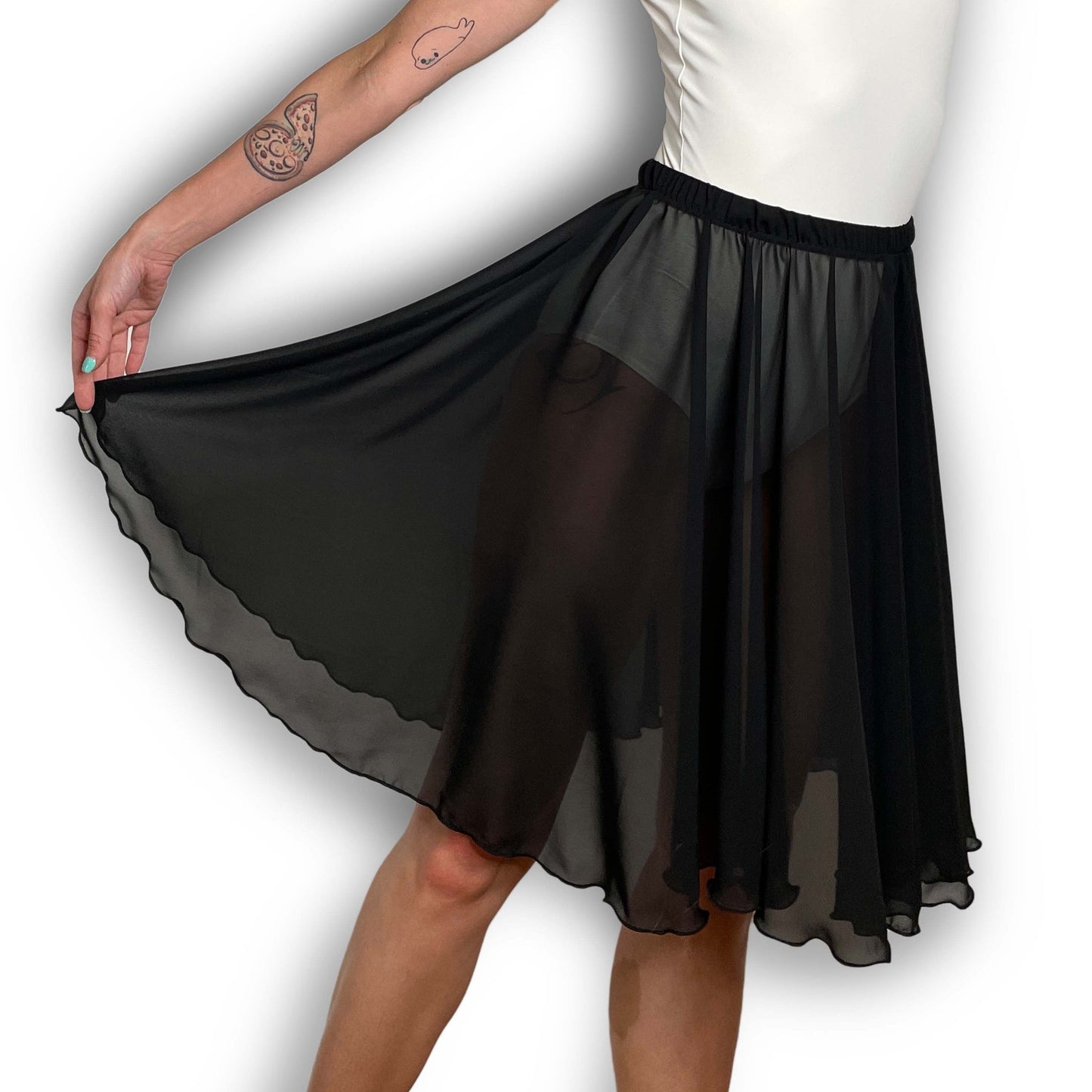 Black Chiffon Ballet Pull On Skirt