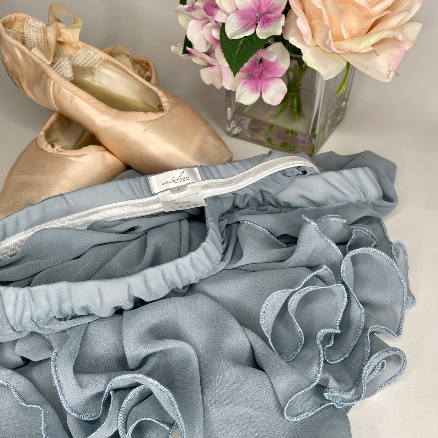 Glacier Blue Chiffon Ballet Pull On Skirt