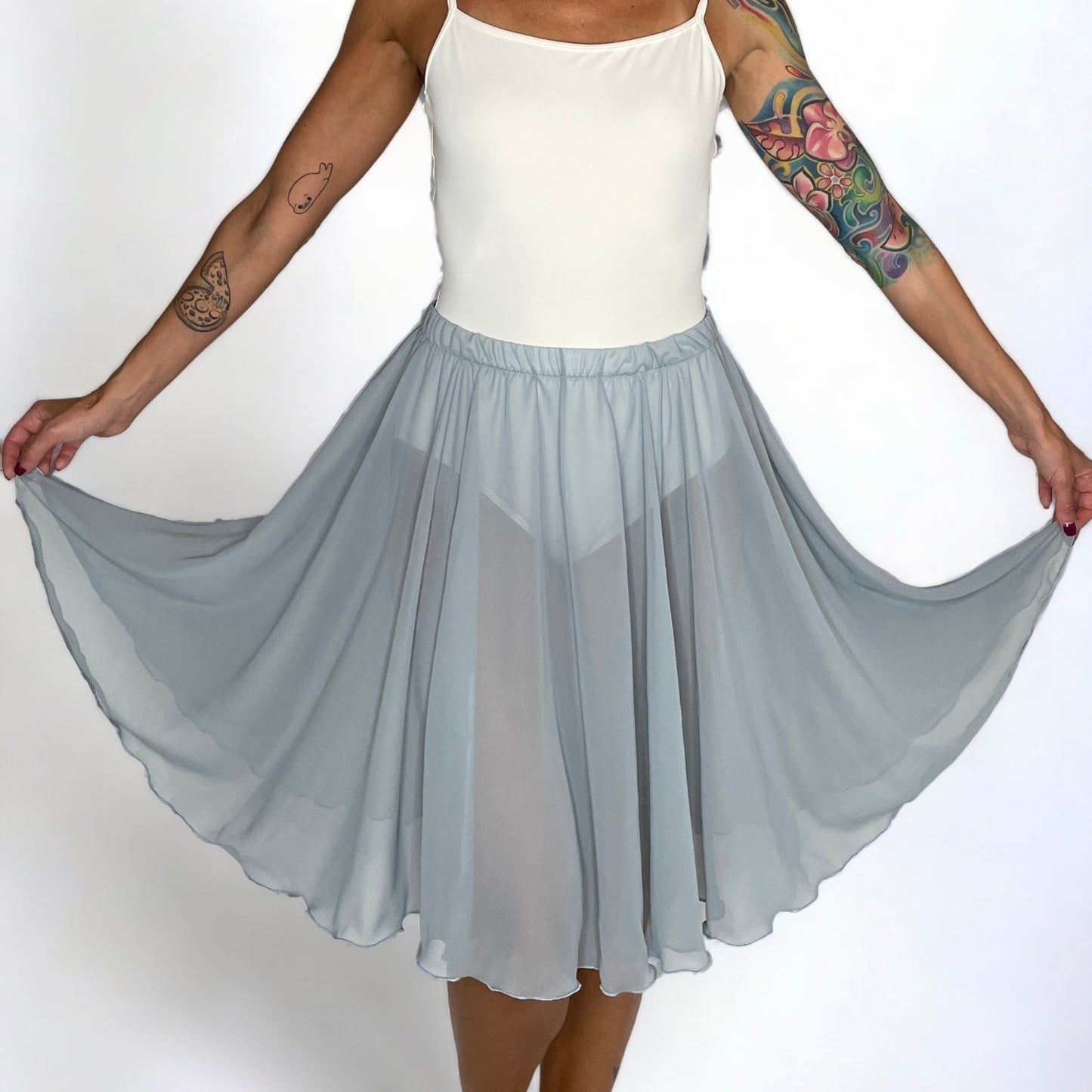 Glacier Blue Chiffon Ballet Pull On Skirt