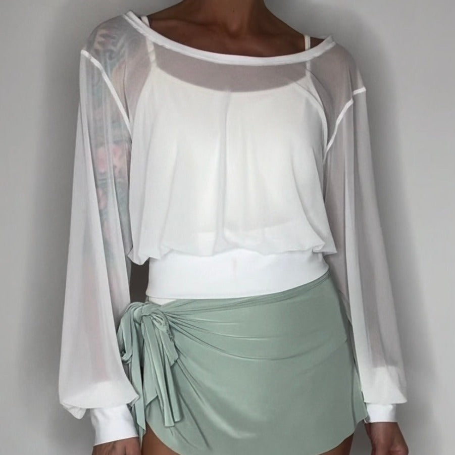 Sheer Mesh Pullover Top